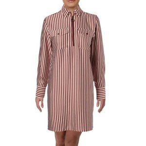 Kenneth Cole XS Rose Brown Stripe Dress NWT AT77